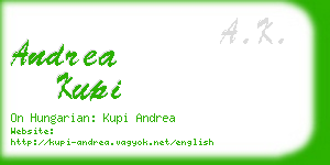 andrea kupi business card